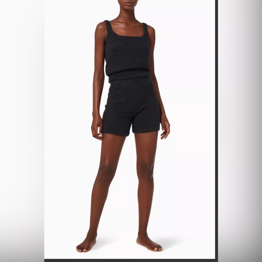 SKIMS Black Fuzzy Lounge Set